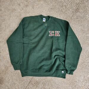 Vtg 80s RUSSELL ATHLETIC Sigma Kappa Paisley Letters Fraternity Crewneck M USA
